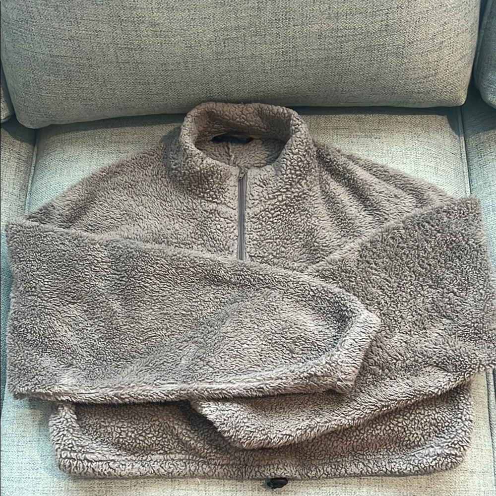 Cropped Cozy Sherpa Fleece Pullover